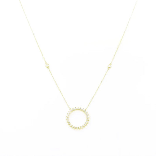 14K DIAMOND CIRCLE BY THE YARD NECKLACE