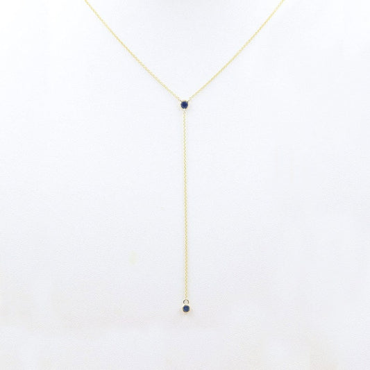 14K SAPPHIRE LARIAT NECKLACE