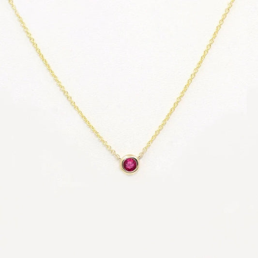 14K RUBY BEZEL NECKLACE