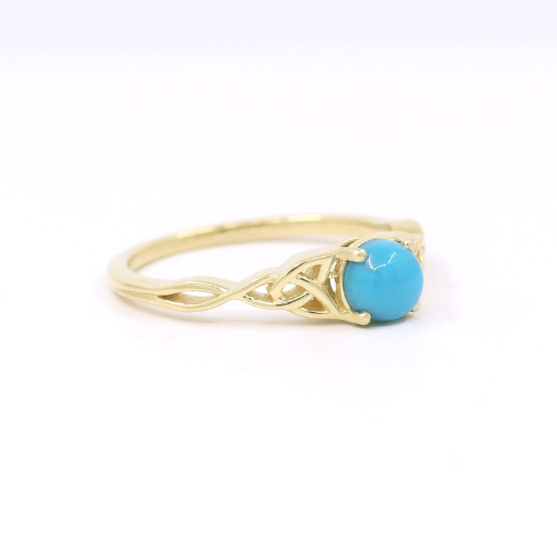 14K TURQUOISE TWIST RING