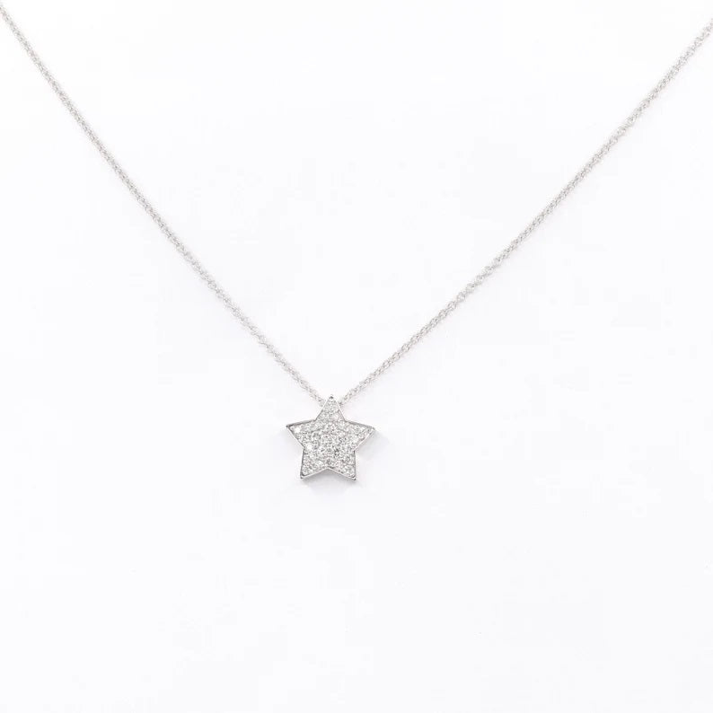 14K 0.22CT DIAMOND STAR NECKLACE