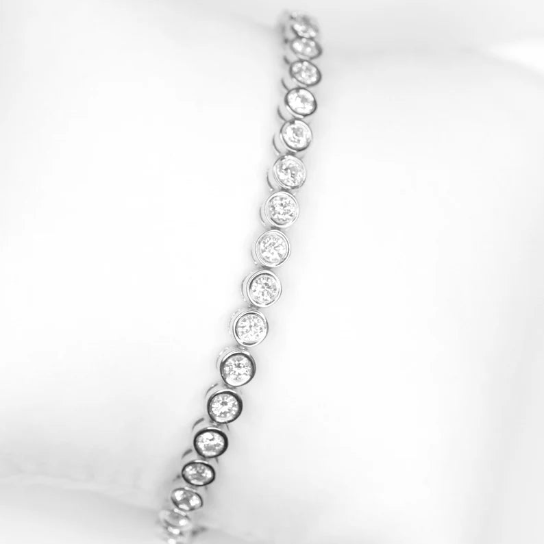 14K DIAMOND BEZEL FULL ETERNITY TENNIS BRACELET