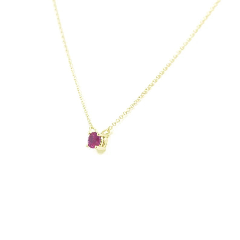 14K RUBY SOLITAIRE NECKLACE