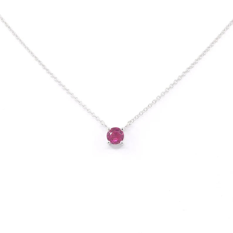 14K RUBY SOLITAIRE NECKLACE