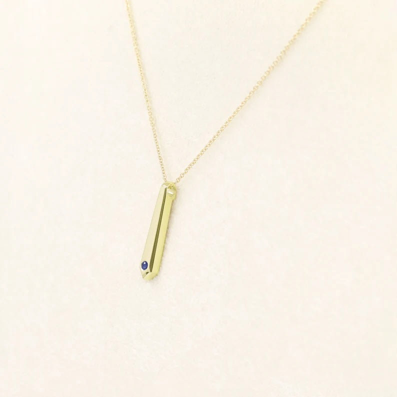 14K SAPPHIRE TIE NECKLACE