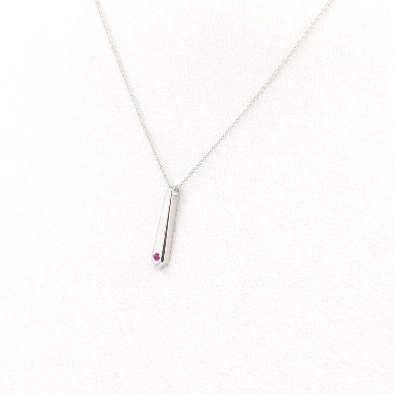 14K RUBY TIE NECKLACE