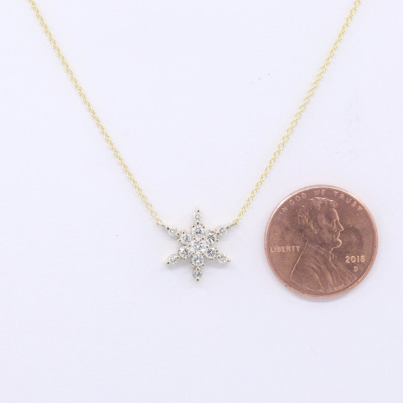 14K 0.38CT DIAMOND SNOWFLAKE SLIDING NECKLACE