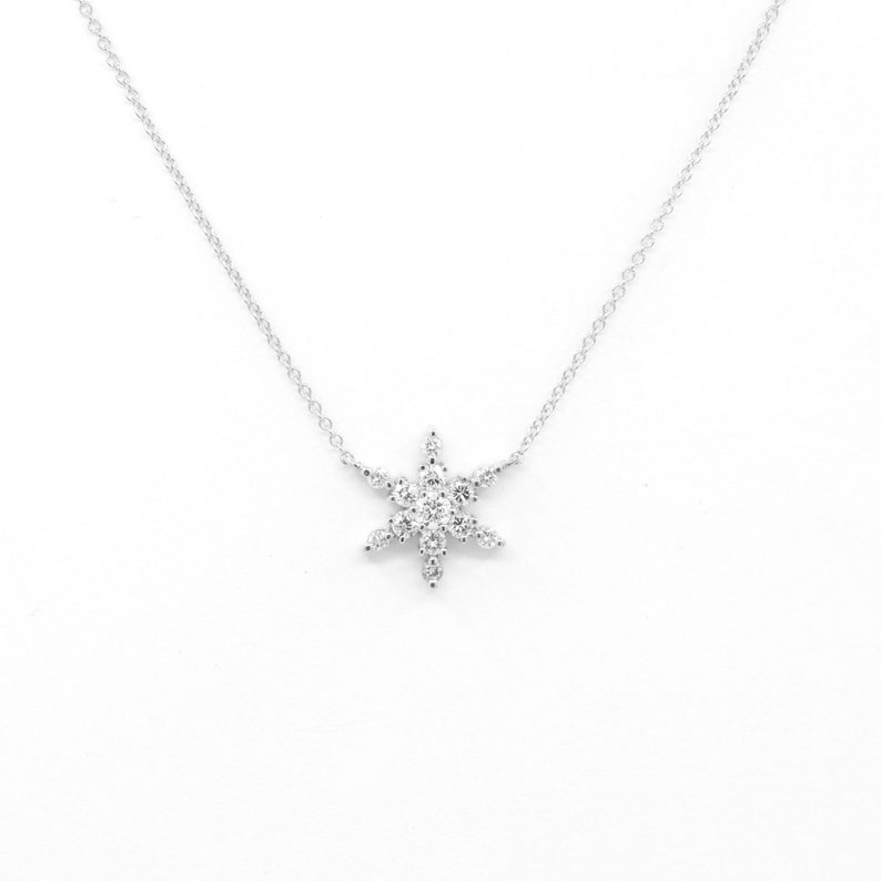 14K 0.38CT DIAMOND SNOWFLAKE NECKLACE