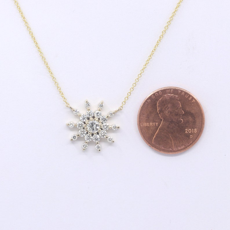 14K 0.83CT DIAMOND SNOWFLAKE NECKLACE