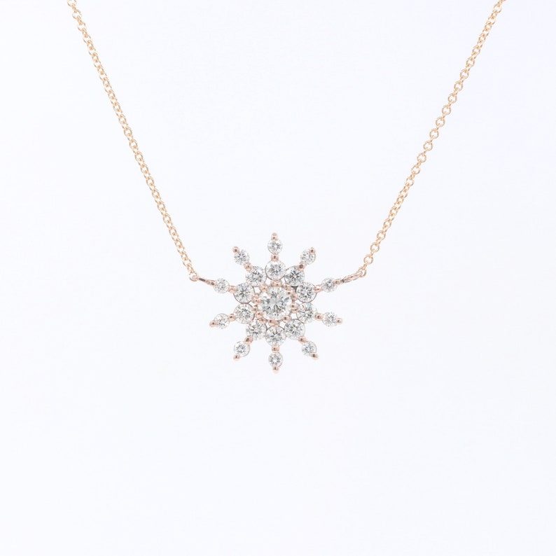 14K 0.83CT DIAMOND SNOWFLAKE NECKLACE