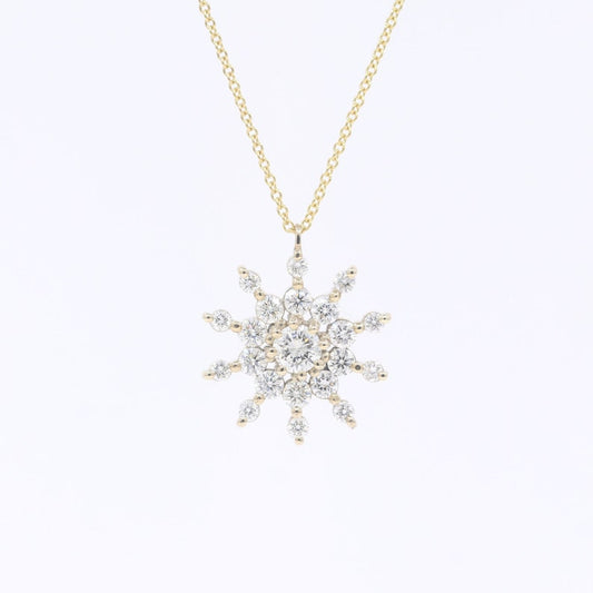 14K 0.83CT DIAMOND SNOWFLAKE SLIDING NECKLACE