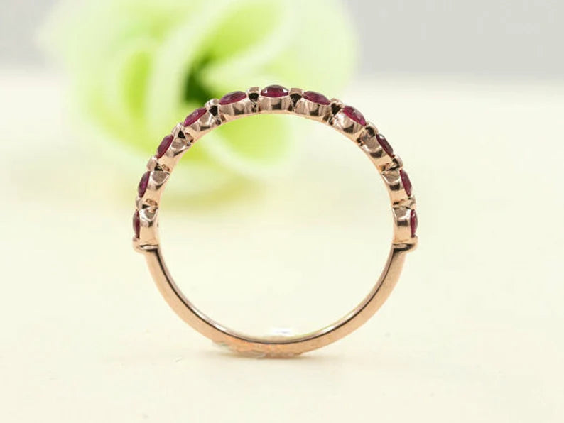 14K RUBY BEZEL BAND