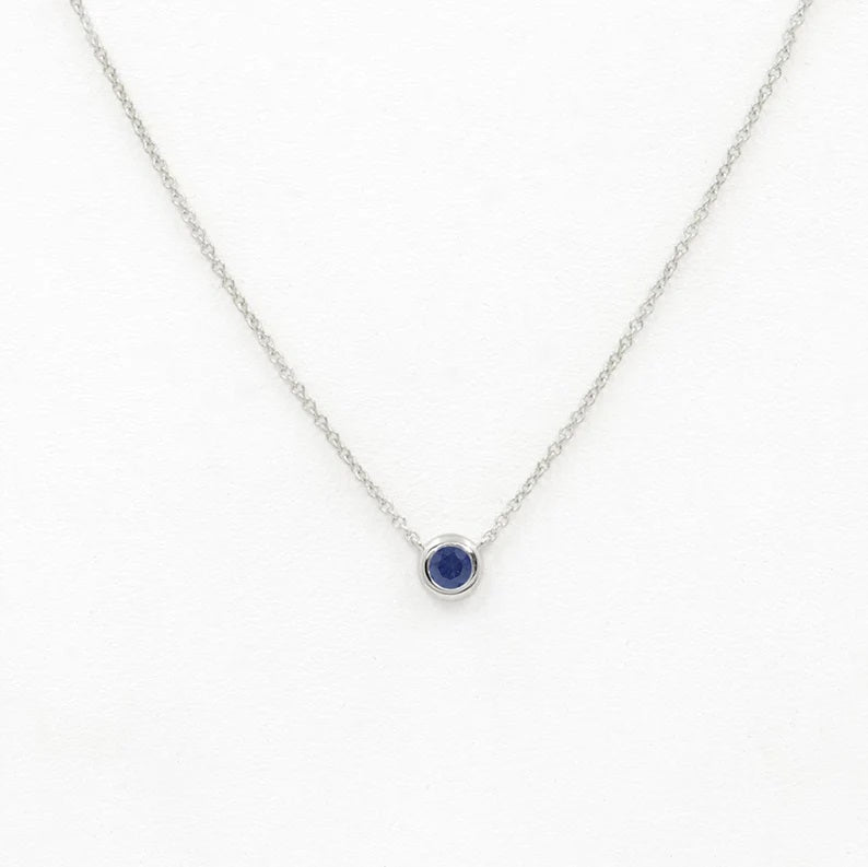 14K SAPPHIRE BEZEL NECKLACE