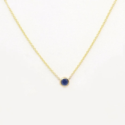 14K SAPPHIRE BEZEL NECKLACE