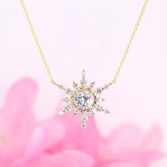 14K 1.03CT DIAMOND SNOWFLAKE NECKLACE