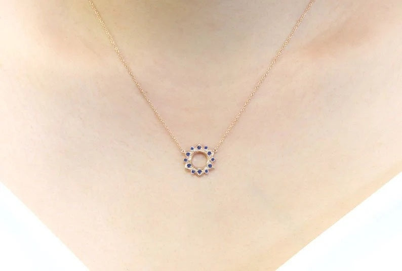 14K SAPPHIRE STAR NECKLACE