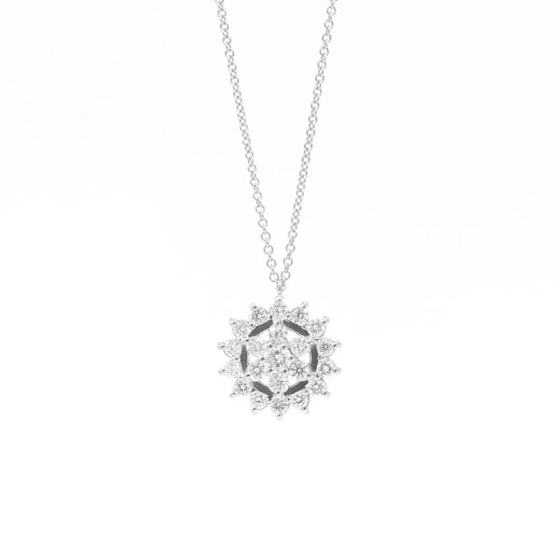 14K 0.46CT DIAMOND FLOWER SLIDING NECKLACE