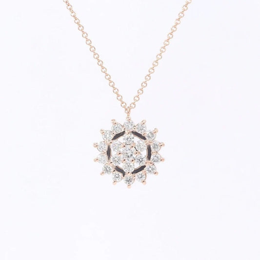 14K 0.46CT DIAMOND FLOWER SLIDING NECKLACE