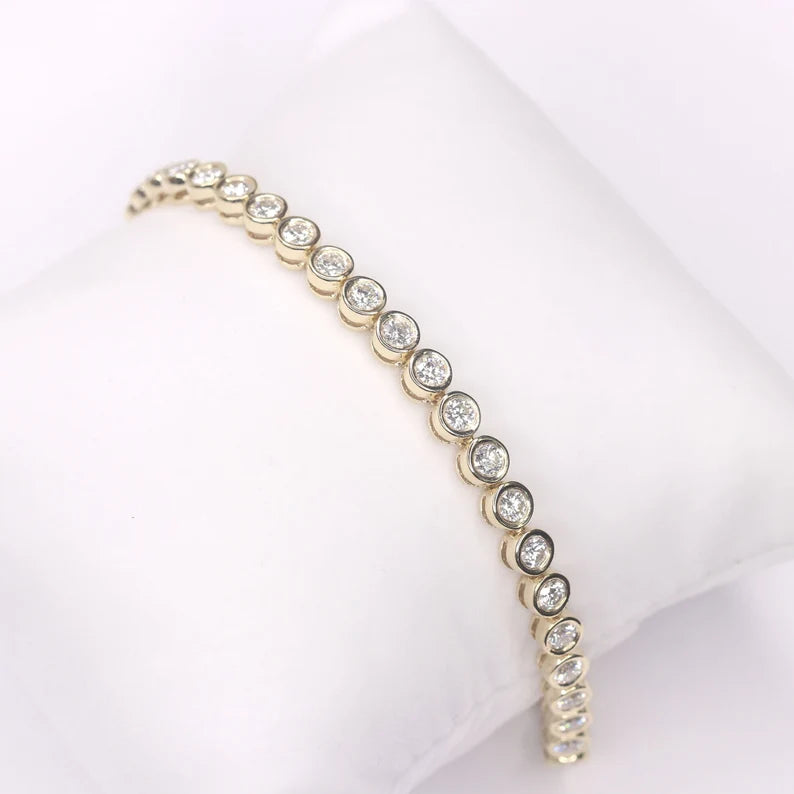 14K DIAMOND BEZEL FULL ETERNITY TENNIS BRACELET