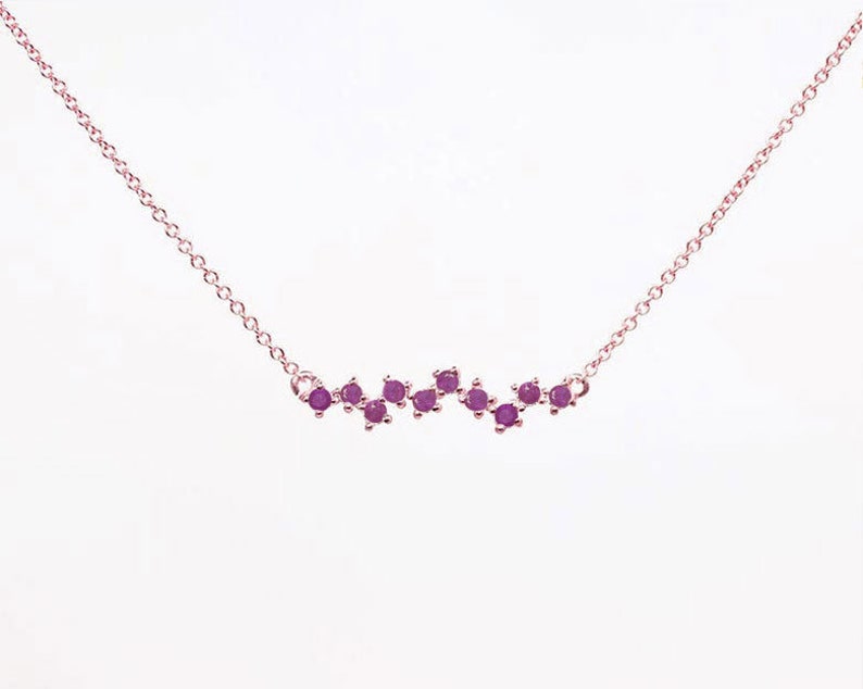 14K RUBY ZIGZAG NECKLACE