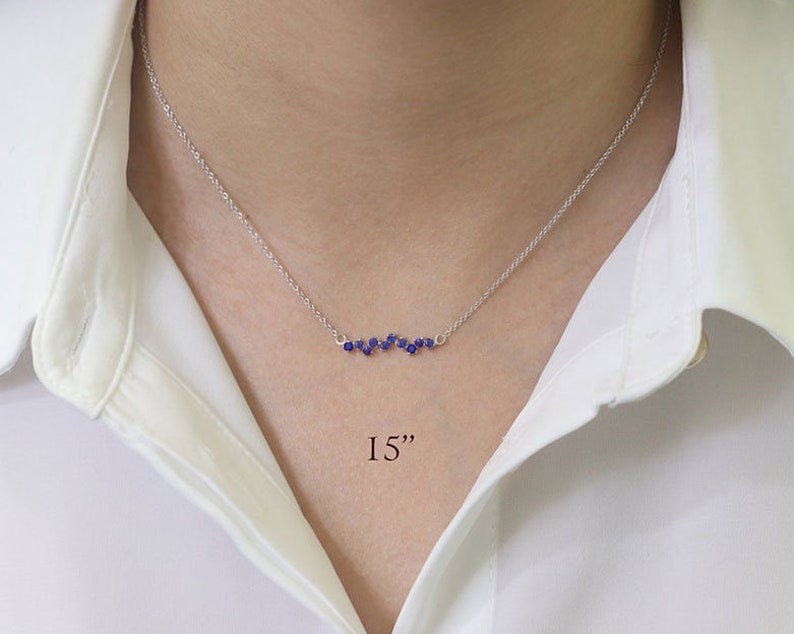 14K SAPPHIRE ZIGZAG NECKLACE