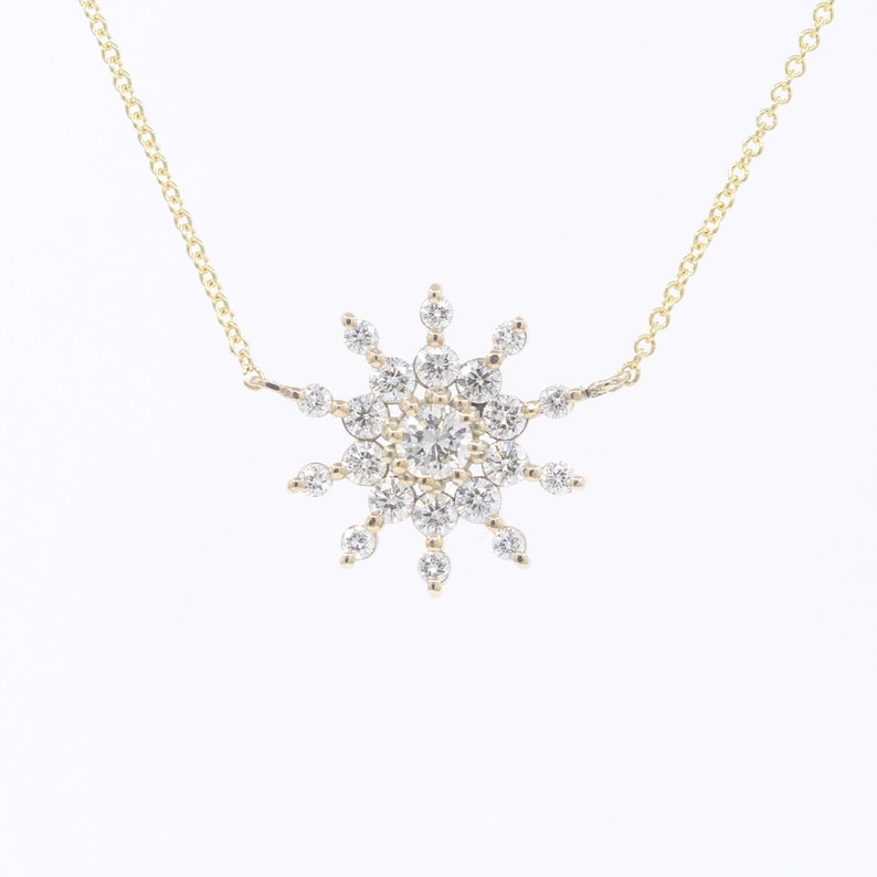 14K 0.83CT DIAMOND SNOWFLAKE NECKLACE