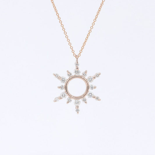 14K 0.53CT DIAMOND SNOWFLAKE SLIDING NECKLACE