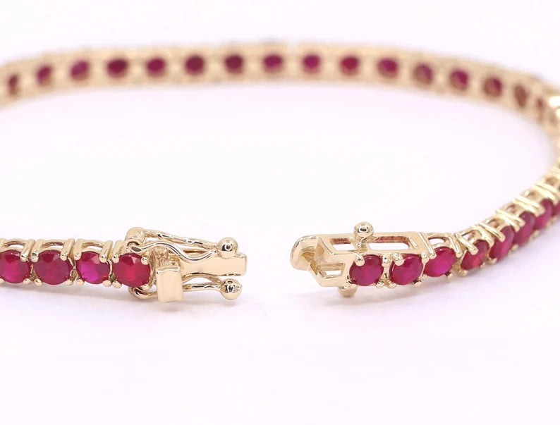 14K RUBY FULL ETERNITY TENNIS BRACELET