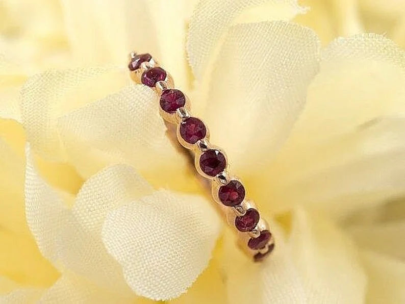 14K RUBY BEZEL BAND