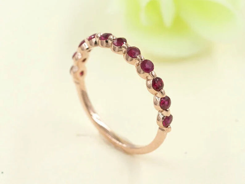 14K RUBY BEZEL BAND