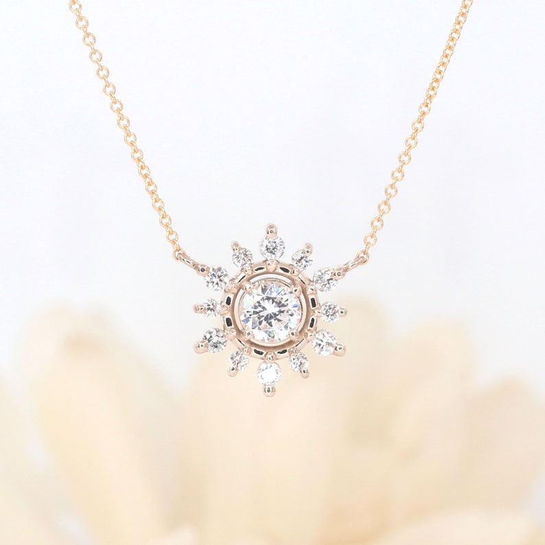 14K CZ DIAMOND SNOWFLKAE NECKLACE