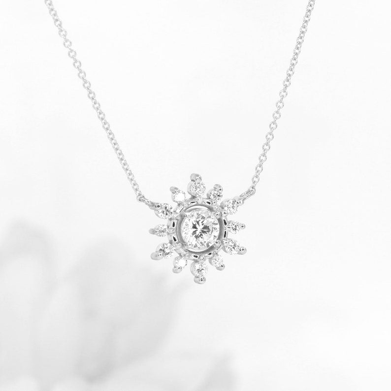 14K CZ DIAMOND SNOWFLKAE NECKLACE