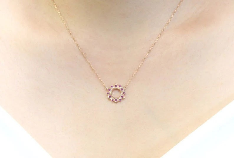 14K RUBY STAR NECKLACE