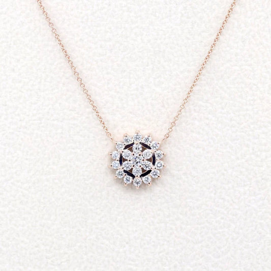 14K 0.46CT DIAMOND FLOWER NECKLACE