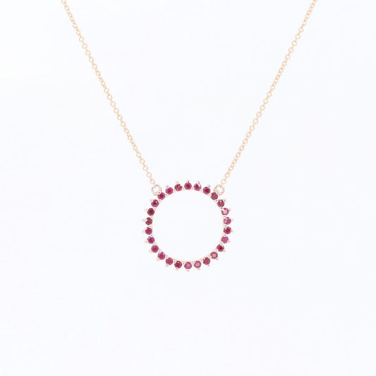 14K RUBY CIRCLE NECKLACE