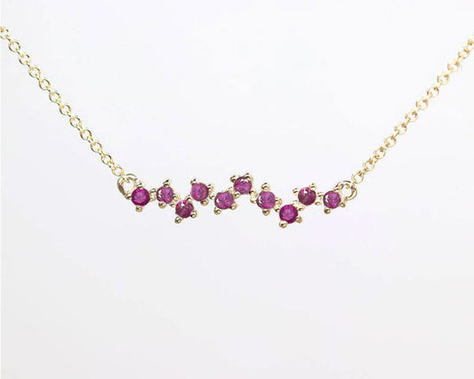 14K RUBY ZIGZAG NECKLACE