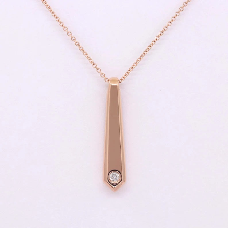 14K DIAMOND TIE NECKLACE