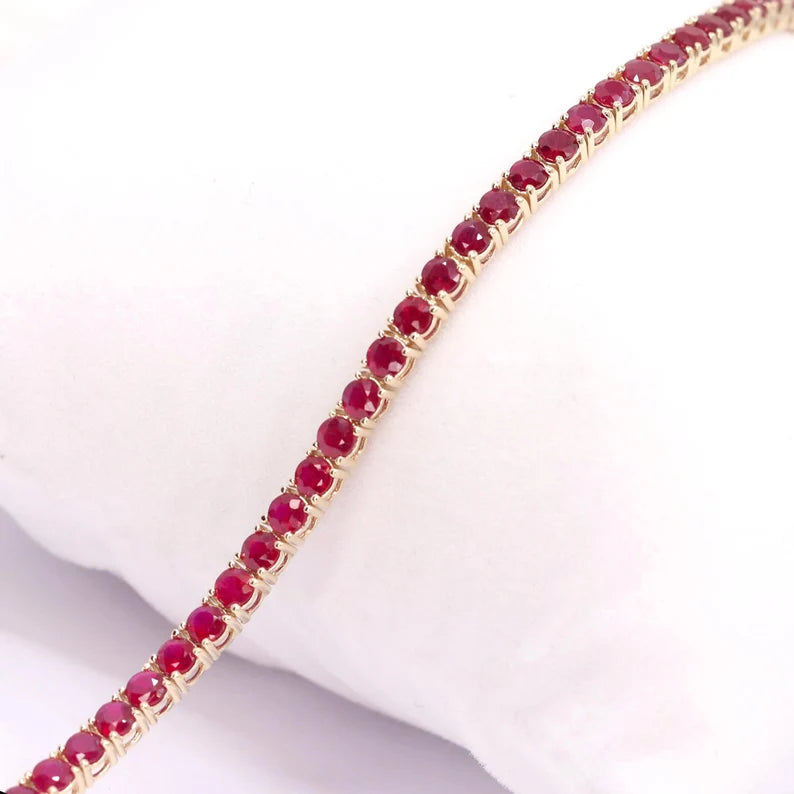 14K RUBY FULL ETERNITY TENNIS BRACELET