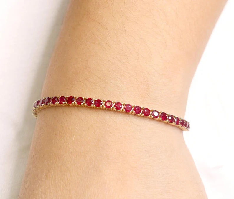 14K RUBY FULL ETERNITY TENNIS BRACELET