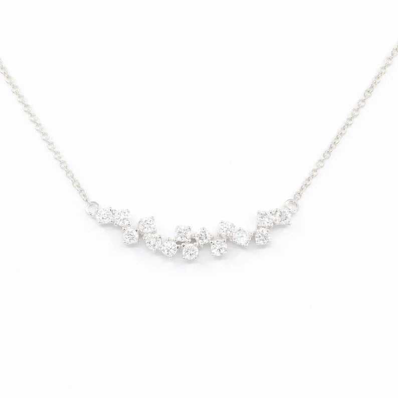 14K 0.45CT DIAMOND CLUSTER NECKLACE