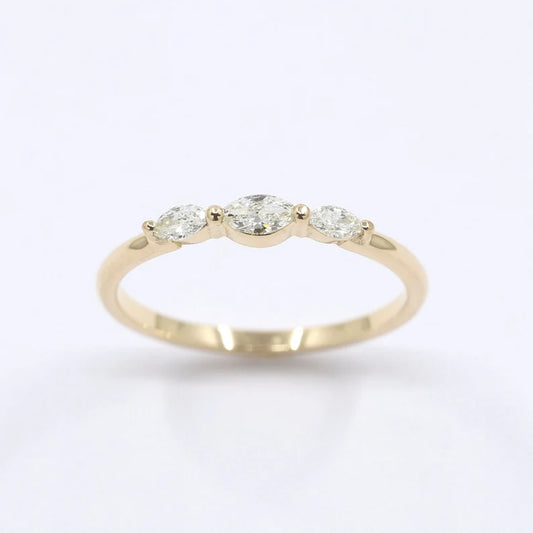 14K 3 MARQUISE DIAMOND BAND