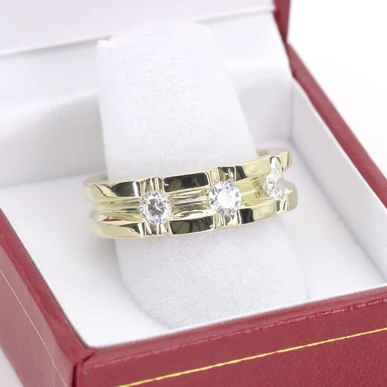 14K 3 DIAMOND MEN'S BAND